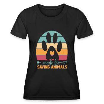 Made For Saving Animals Vet Tech Women And Men - Frauen Funktions-T-Shirt - Schwarz - Vorne - AI Model Female 172 light (172cm)