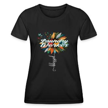 Blessed Laundry Worker - Frauen Funktions-T-Shirt - Schwarz - Vorne - AI Model Female 172 light (172cm)