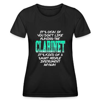 Clarinette Drôle Smart People Instrument Rétro - T-shirt sport Femme - noir - Devant - AI Model Female 172 light (172cm)