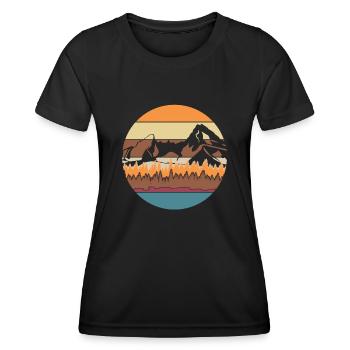 Watzmann Randonnée Rétro Massif du Watzmann - T-shirt sport Femme - noir - Devant - AI Model Female 172 light (172cm)