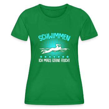 Schwimmen Schwimmer Schwimmtrainer - Frauen Funktions-T-Shirt - Kelly Green - Vorne - AI Model Female 172 dark (172cm)