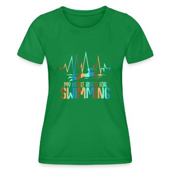 Schwimmer EKG Schwimmtrainer Schwimmen - Frauen Funktions-T-Shirt - Kelly Green - Vorne - AI Model Female 172 dark (172cm)