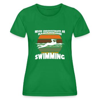 Schwimmer alter Mann Schwimmtrainer - Frauen Funktions-T-Shirt - Kelly Green - Vorne - AI Model Female 172 dark (172cm)