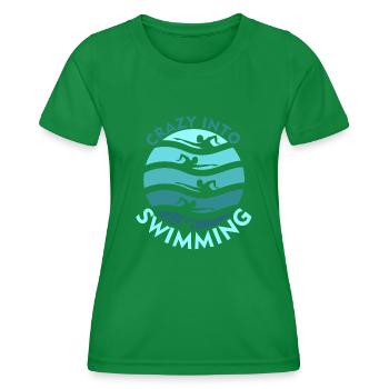 Schwimmer Schwimmtrainer Schwimmen - Frauen Funktions-T-Shirt - Kelly Green - Vorne - AI Model Female 172 dark (172cm)