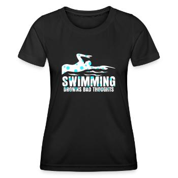 Schwimmer Spruch Schwimmtrainer - Frauen Funktions-T-Shirt - Schwarz - Vorne - AI Model Female 172 light (172cm)