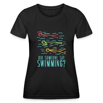 Schwimmer Schwimmtrainer Schwimmbad - Frauen Funktions-T-Shirt - Schwarz - Vorne - AI Model Female 172 light (172cm)