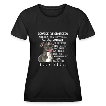 American Staffordshire Bull Terrier Staffy Dog - Women's Functional T-Shirt - black - Front - AI Model Female 172 light (172cm)