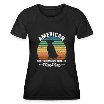 American Staffordshire Bull Terrier Staffy Dog - Women's Functional T-Shirt - black - Front - AI Model Female 172 light (172cm)