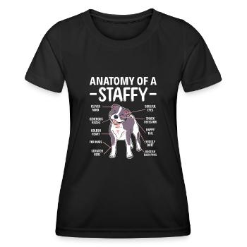 American Staffordshire Bull Terrier Staffy Dog - Women's Functional T-Shirt - black - Front - AI Model Female 172 light (172cm)