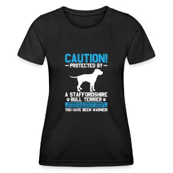 American Staffordshire Bull Terrier Staffy Dog - Women's Functional T-Shirt - black - Front - AI Model Female 172 light (172cm)