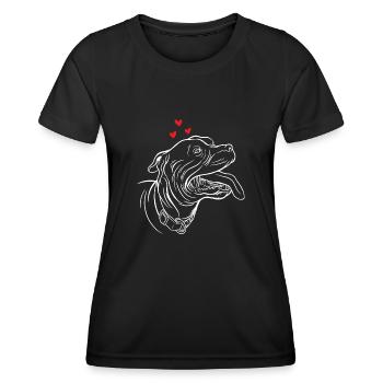 American Staffordshire Bull Terrier Staffy Dog - Women's Functional T-Shirt - black - Front - AI Model Female 172 light (172cm)