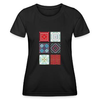Calendario Azteca Mexican Heritage Maya Aztec - T-shirt sport Femme - noir - Devant - AI Model Female 172 light (172cm)