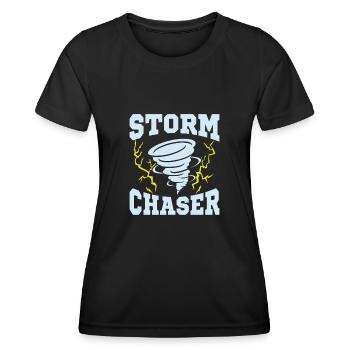 Storm Chaser Meteorologist Meteorology - Frauen Funktions-T-Shirt - Schwarz - Vorne - AI Model Female 172 light (172cm)