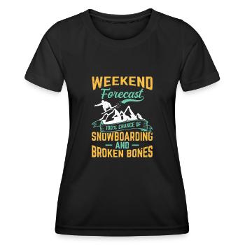 Snowboard fahren Snowboarding Winterurlaub - Frauen Funktions-T-Shirt - Schwarz - Vorne - AI Model Female 172 light (172cm)