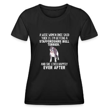 American Staffordshire Bull Terrier Staffy Dog - Women's Functional T-Shirt - black - Front - AI Model Female 172 light (172cm)