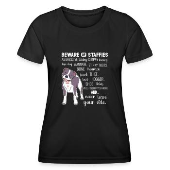 American Staffordshire Bull Terrier Staffy Dog - Women's Functional T-Shirt - black - Front - AI Model Female 172 light (172cm)