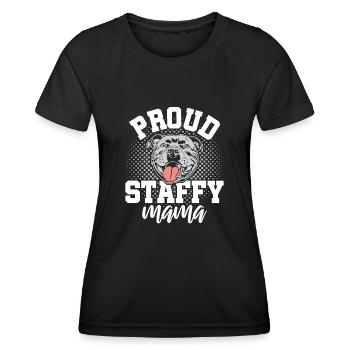 American Staffordshire Bull Terrier Staffy Dog - Women's Functional T-Shirt - black - Front - AI Model Female 172 light (172cm)