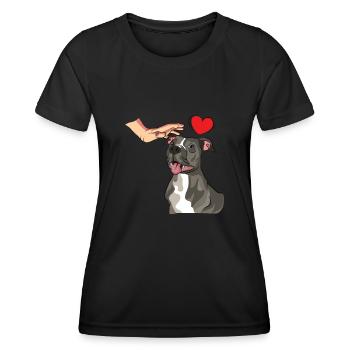American Staffordshire Bull Terrier Staffy Dog - Women's Functional T-Shirt - black - Front - AI Model Female 172 light (172cm)