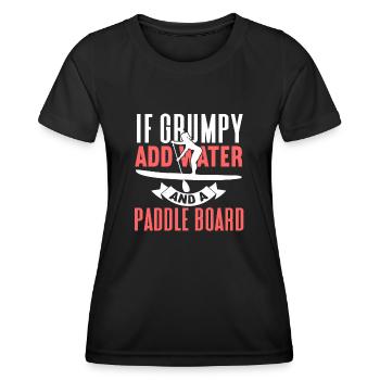 SUP Paddle Board Paddleboarding - Frauen Funktions-T-Shirt - Schwarz - Vorne - AI Model Female 172 light (172cm)