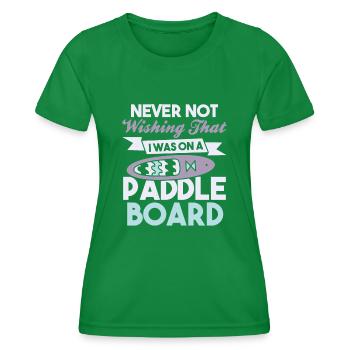SUP Paddle Board Paddleboarding - Frauen Funktions-T-Shirt - Kelly Green - Vorne - AI Model Female 172 dark (172cm)