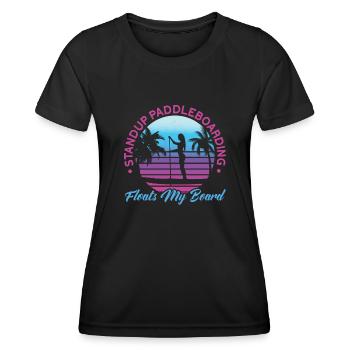 SUP Paddle Board Paddleboarding - Frauen Funktions-T-Shirt - Schwarz - Vorne - AI Model Female 172 light (172cm)