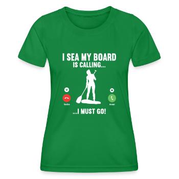 SUP Paddle Board Paddleboarding - Frauen Funktions-T-Shirt - Kelly Green - Vorne - AI Model Female 172 dark (172cm)