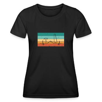 Vintage Heartbeat Saw Hammer Planter Wood - T-shirt sport Femme - noir - Devant - AI Model Female 172 light (172cm)