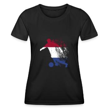 Équipe nationale des Pays-Bas - T-shirt sport Femme - noir - Devant - AI Model Female 172 light (172cm)