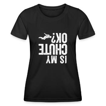 Drôle de saut en parachute de base jumpers Parachute Jump est - T-shirt sport Femme - noir - Devant - AI Model Female 172 light (172cm)