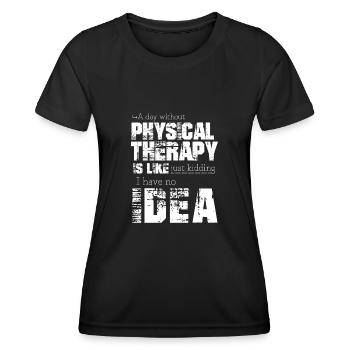 Physiotherapie - Frauen Funktions-T-Shirt - Schwarz - Vorne - AI Model Female 172 light (172cm)