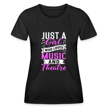 Actrice, Drame, Broadway, Comédie musicale - T-shirt sport Femme - noir - Devant - AI Model Female 172 light (172cm)