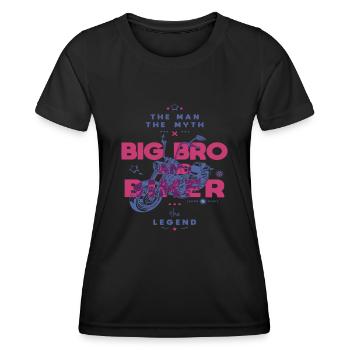 Big Bro et Biker L’homme Le mythe La légende - T-shirt sport Femme - noir - Devant - AI Model Female 172 light (172cm)