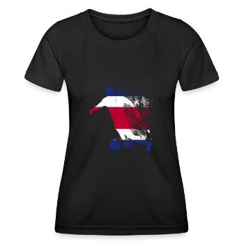 Équipe nationale du Costa Rica - T-shirt sport Femme - noir - Devant - AI Model Female 172 light (172cm)