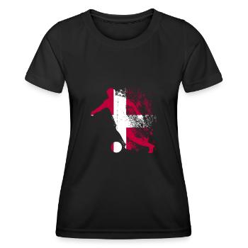 Équipe nationale du Danemark - T-shirt sport Femme - noir - Devant - AI Model Female 172 light (172cm)
