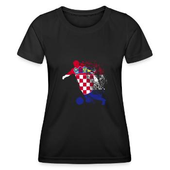 Équipe nationale Croatie Coupe du monde - T-shirt sport Femme - noir - Devant - AI Model Female 172 light (172cm)
