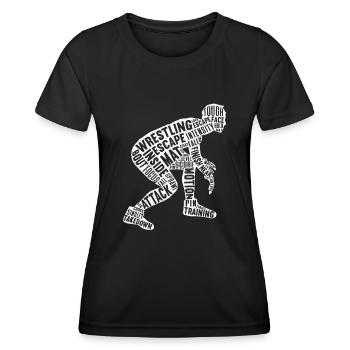 Lutte Lutte Lutteur Lutteur Cadeau de lutteur - T-shirt sport Femme - noir - Devant - AI Model Female 172 light (172cm)
