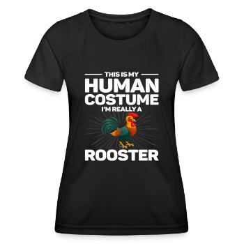 C’est mon costume humain je suis vraiment coq - T-shirt sport Femme - noir - Devant - AI Model Female 172 light (172cm)