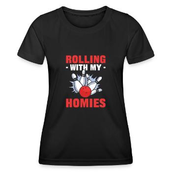 Rouler avec mes homies Bowling Bowling - T-shirt sport Femme - noir - Devant - AI Model Female 172 light (172cm)