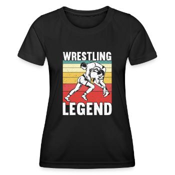 Lutte Lutte Cadeau de lutteur lutteur - T-shirt sport Femme - noir - Devant - AI Model Female 172 light (172cm)