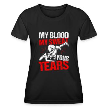 Lutte Lutte Cadeau de lutteur lutteur - T-shirt sport Femme - noir - Devant - AI Model Female 172 light (172cm)