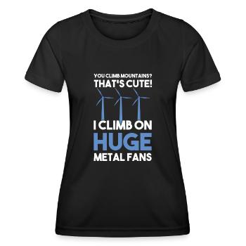 Technicien d’éolienne énergie éolienne de parc éolien - T-shirt sport Femme - noir - Devant - AI Model Female 172 light (172cm)