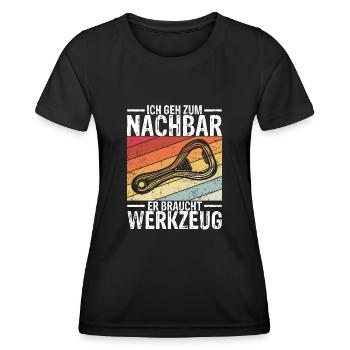 Einweihungsparty Bier Umzug Geschenk für Lieblings - Frauen Funktions-T-Shirt - Schwarz - Vorne - AI Model Female 172 light (172cm)