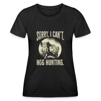 Chasse au sanglier chasseur sanglier - T-shirt sport Femme - noir - Devant - AI Model Female 172 light (172cm)