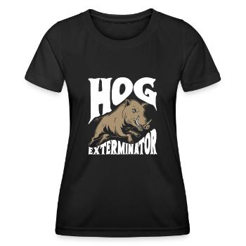 Chasse au sanglier chasseur sanglier - T-shirt sport Femme - noir - Devant - AI Model Female 172 light (172cm)