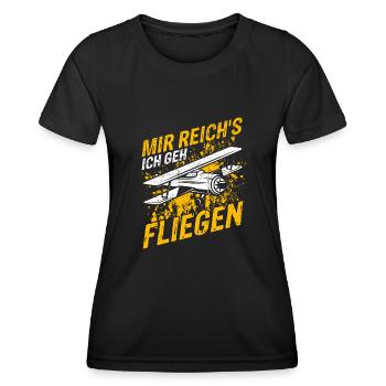 Helikopter Hubschrauber Spruch Abheben Flugzeug He - Frauen Funktions-T-Shirt - Schwarz - Vorne - AI Model Female 172 light (172cm)