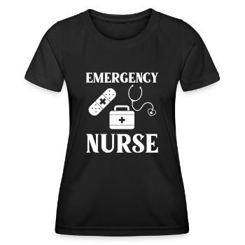 Infirmière d’urgence Premiers soins - T-shirt sport Femme - noir - Devant - AI Model Female 172 light (172cm)