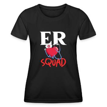 Premiers soins d'infirmière d'urgence de salle d'urgence - T-shirt sport Femme - noir - Devant - AI Model Female 172 light (172cm)