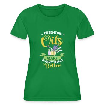 Essential Oil Diffuser Aromatherapy Plants - Women's Functional T-Shirt - kelly green - Front - AI Model Female 172 dark (172cm)