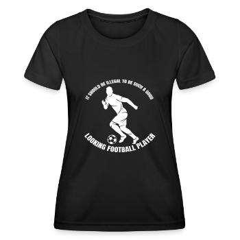 Football coach Footballer Football Footballer - Women's Functional T-Shirt - black - Front - AI Model Female 172 light (172cm)