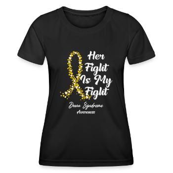 Her Fight Is My Fight In This Family We Fight - Women's Functional T-Shirt - black - Front - AI Model Female 172 light (172cm)